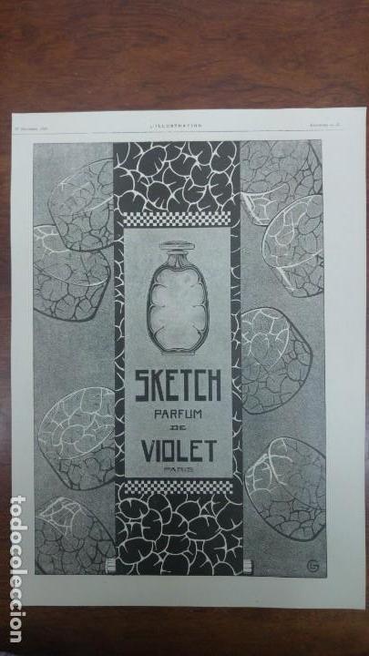 Poster collecting: SKETCH PARFUM DE VIOLET PARIS HOJA PUBLICIDAD A&Ntilde;O 1924