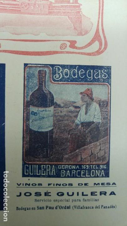 Coleccionismo de carteles: BODEGAS JOSE GUILERA SANT PAU D'ORDAL -LA MARIPOSA VILAR CASTELLTORT SEDAS BARCELONA HOJA A&Ntilde;O 1920