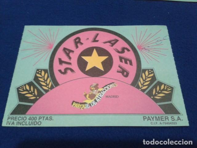 Coleccionismo de carteles: ENTRADA STAR - LASER PARQUE DE ATRACCIONES MADRID DE LOS 90 ( 400 PTAS ) PAYMER S.A