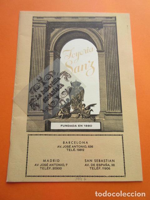 Collectionnisme d'affiches: PUBLICIDAD 1947 - COLECCION RELOJES - JOYERIA SANZ AVENIDA JOSE ANTONIO 636 BARCELONA MADRID