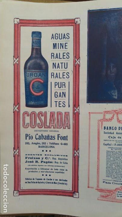 Poster collecting: AGUAS MINERALES NATURALES PURGANTES COSLADA FABRICA BICICLETAS ANONIMA IBERIA BARCELON HOJA A&Ntilde;O 1928