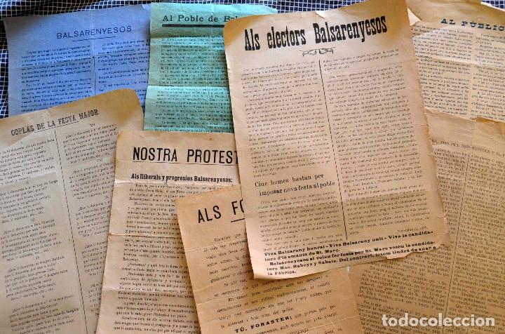 Coleccionismo de carteles: Balsareny (Barcelona). Festa Major 1912 - 1914. Conjunto 8 impresos.