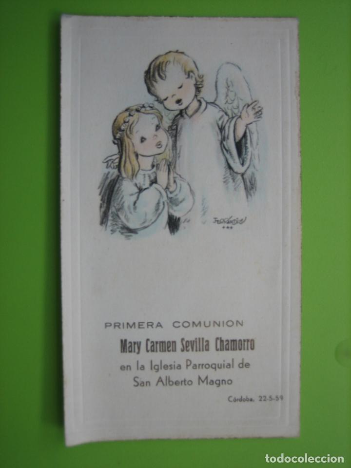 Coleccionismo de carteles: Recuerdo primera comuni&oacute;n. Maryland Carmen Sevilla Chamorro . C&oacute;rdoba 1959