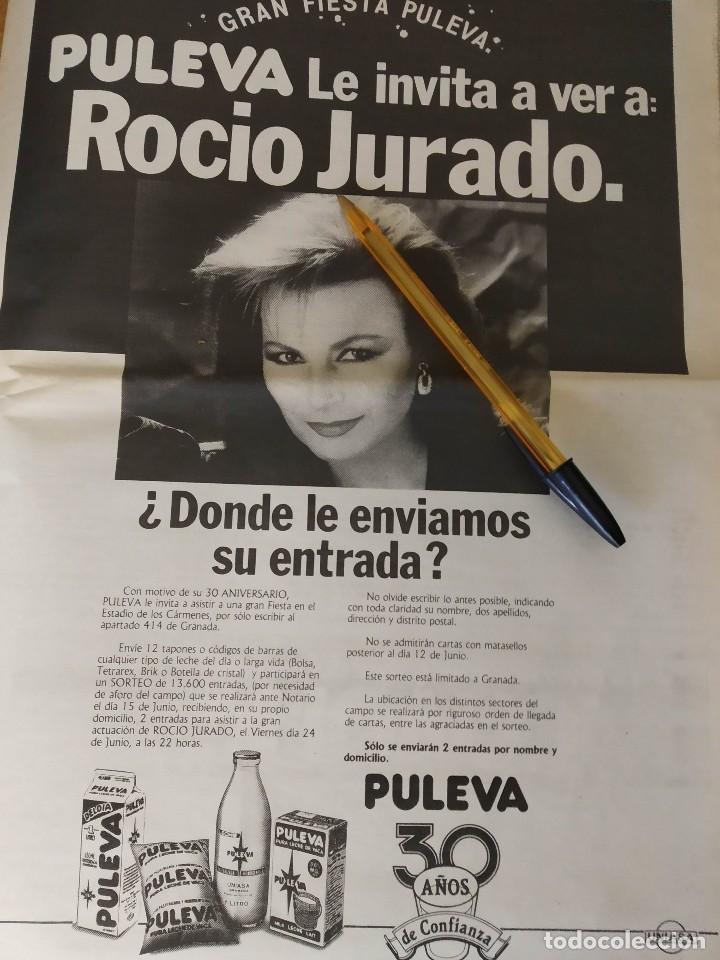 Coleccionismo de carteles: PULEVA LE INVITA A VER A ROCIO JURADO, 30 ANIVERSARIO. PUBLICIDAD.