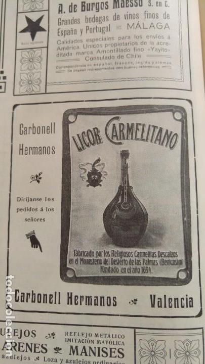 Colecionismo de cartazes: LICOR CARMELITANO CARBONELL HERMANOS VALENCIA FABRICADO POR LOS CARMELITAS DESCALZOS HOJA A&Ntilde;O 1906