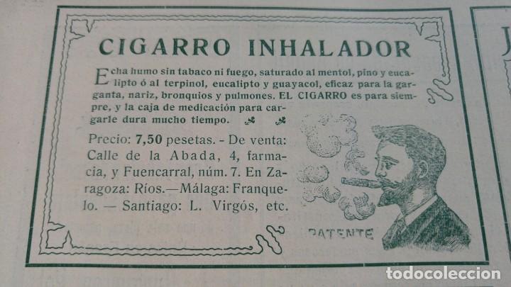 Colecionismo de cartazes: CIGARRO INHALADOR HOJA A&Ntilde;O 1907