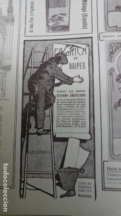 Collezionismo di affissi: FABRICA DE NAIPES LA HISPANO-AMERICANA NAIPES FINOS ESPA&Ntilde;OLES DE UNA HOJA Y VITELAS HILO HOJA 1907