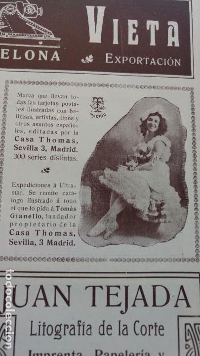 Collezionismo di affissi: CASA THOMAS SEVILLA TARJETAS POSTALES HOJA A&Ntilde;O 1907