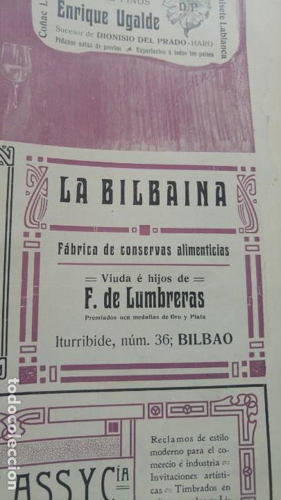Coleccionismo de carteles: LA BILBAINA FABRICA DE CONSERVAS ALIMENTICIAS VIUDA E HIJOS F.DE LUMBRERAS BILBAO HOJA A&Ntilde;O 1917