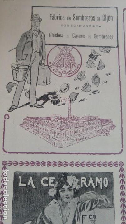 Collezionismo di affissi: FABRICA DE SOMBREROS DE GIJON GLOCHES CASCOS HOJA A&Ntilde;O 1907