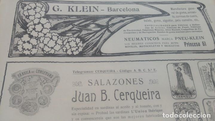 Poster collecting: G.KLEIN BARCELONA NEUMATICOS PNEU-KLEIN MANUFACTURA GOMA AMIANTO BALATA ALGODON HOJA A&Ntilde;O 1907