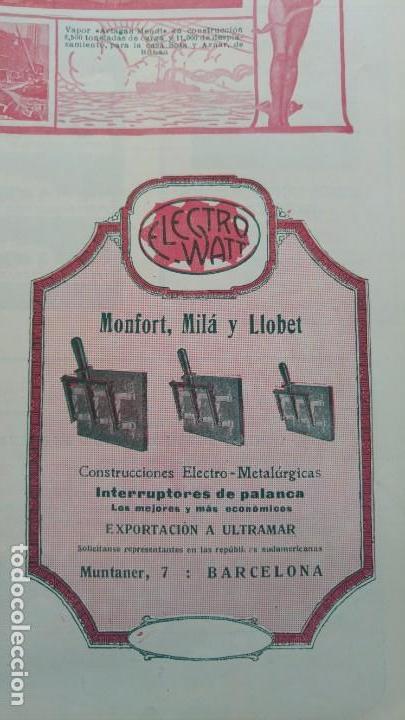 Poster collecting: ELECTRO WAT MONFORT MILA Y LLOBET CONSTRUCCIONES ELECTRO-METALURGICAS INTERRUPTORES HOJA A&Ntilde;O 1920