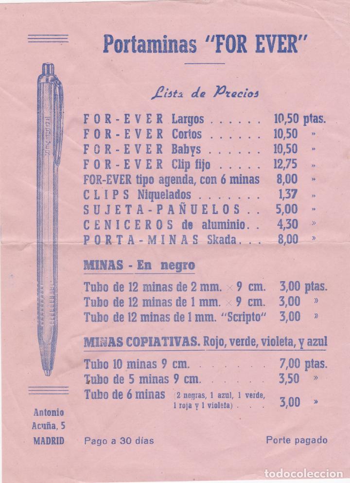 Coleccionismo de carteles: hoja publicidad portaminas for ever