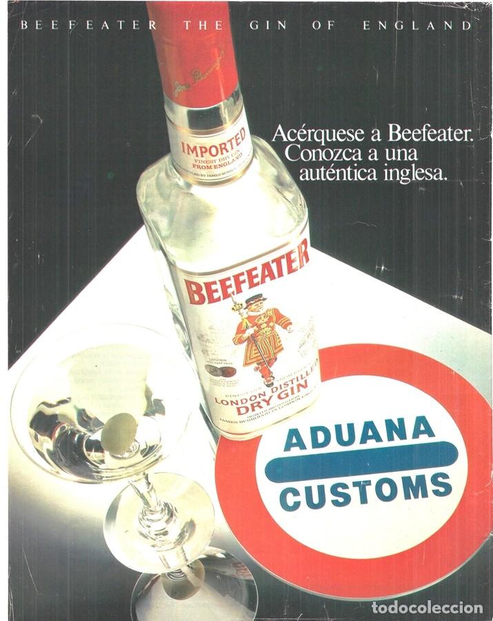Coleccionismo de carteles: 1987 HOJA REVISTA PUBLICIDAD ANUNCIO LONDON DRY GIN GINEBRA BEEFEATER