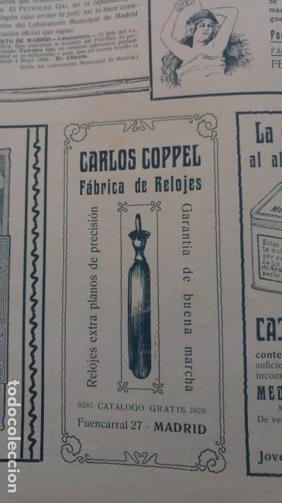 Poster collecting: CARLOS COPPEL FABRICA DE RELOJES MADRID RELOJES EXTRA PLANOS DE PRECISION HOJA A&Ntilde;O 1906