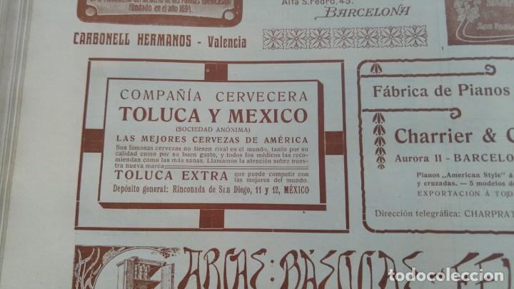 Colecionismo de cartazes: COMPA&Ntilde;IA CERVECERA TOLUCA Y MEXICO LAS MEJORES CERVEZAS DE AMERICA TOLUCA EXTRA HOJA A&Ntilde;O 1906