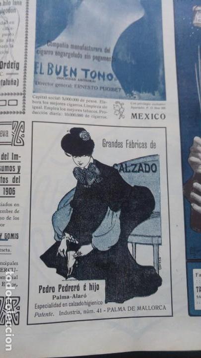 Colecionismo de cartazes: GRANDES FABRICAS DE CALZADO PEDRO PEDRERO E HIJO ALARO PALMA MALLORCA CALZADO HIGIENICO HOJA 1906