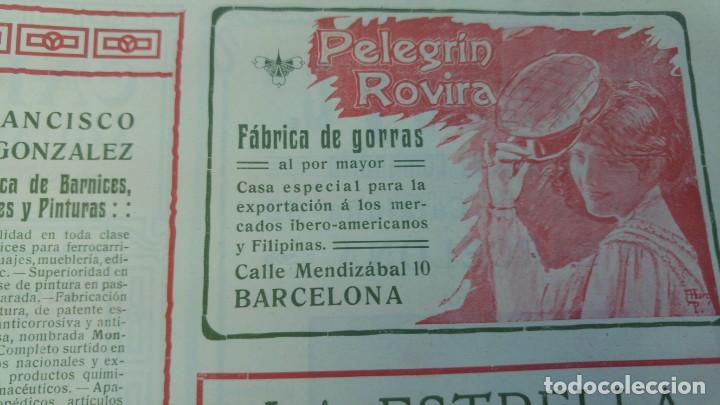 Poster collecting: FABRICA DE GORRAS PELEGRIN ROVIRA BARCELONA HOJA A&Ntilde;O 1906