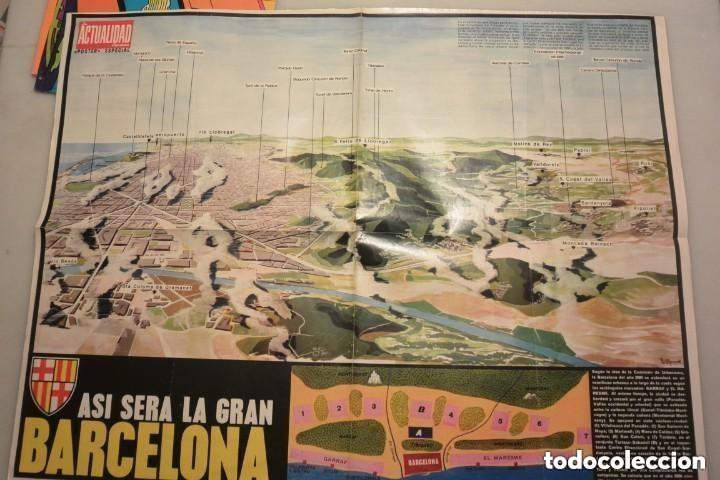 Coleccionismo de carteles: CARTEL POSTER ESPECIAL REVISTA ACTUALIDAD ASI SERA LA GRAN BARCELONA 1970