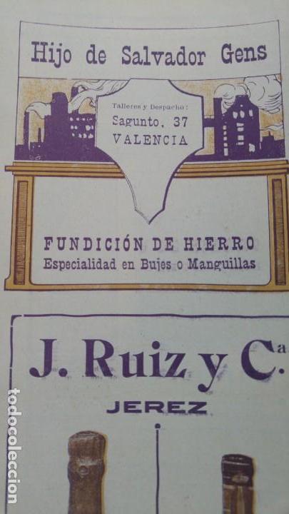 Poster collecting: FUNDICION DE HIERRO ESPECIALIDAD EN BUJES O MANGUILLAS HIJO DE SALVADOR GENS VALENCIA HOJA A&Ntilde;O 1920