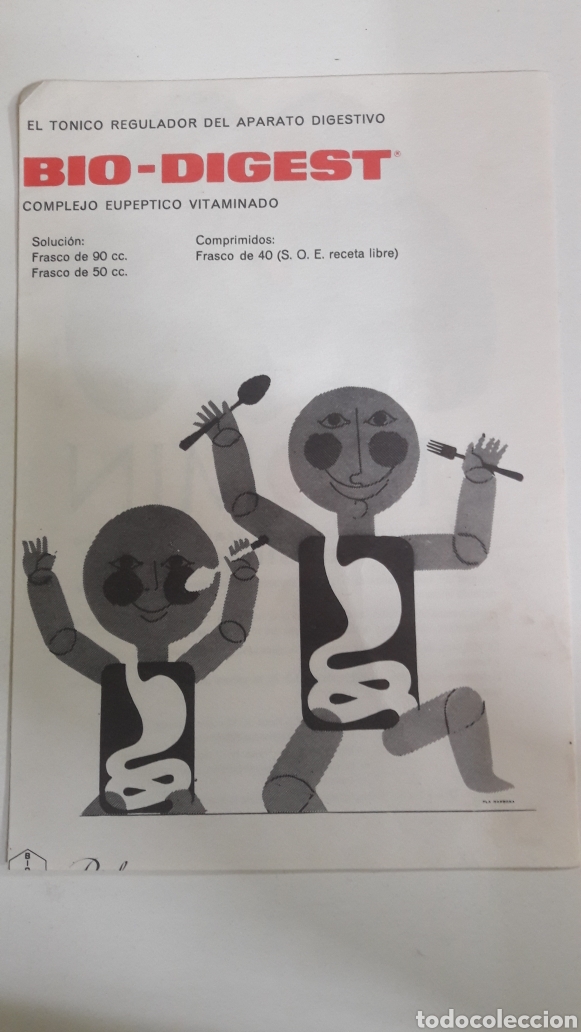 Coleccionismo de carteles: Medicamento bio dugest - Foto 1