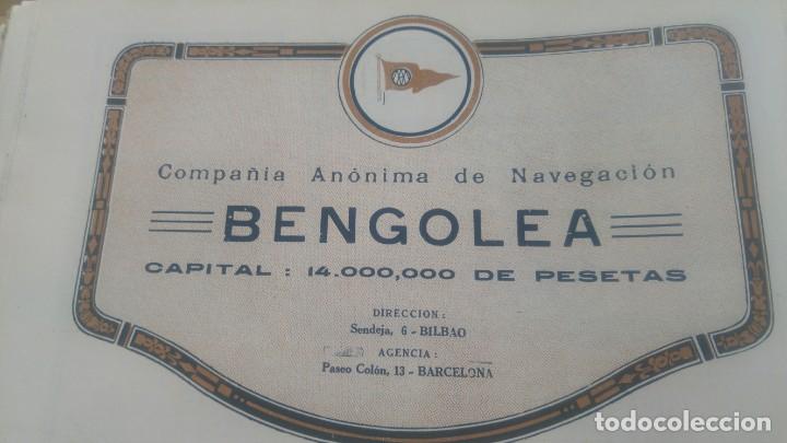 Colecionismo de cartazes: COMPA&Ntilde;IA ANONIMA DE NAVEGACION BENGOLEA BILBAO HOJA A&Ntilde;O 1920