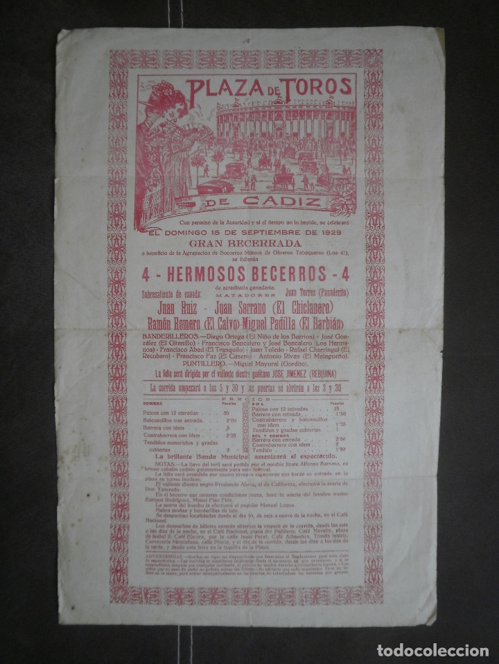 Coleccionismo de carteles: Cartel de toros 1929 - Foto 7