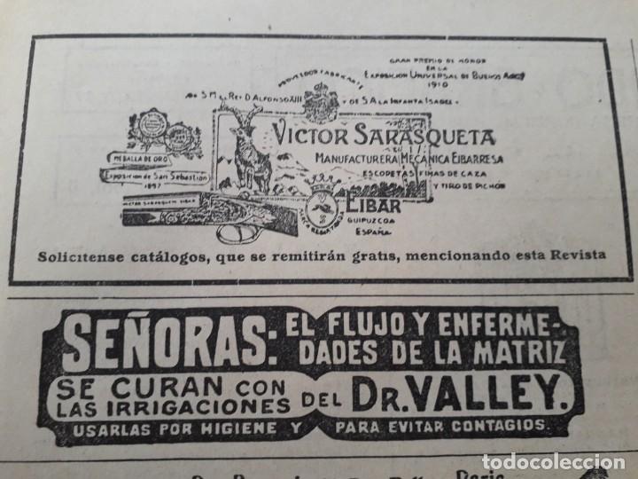 Coleccionismo de carteles: VICTOR SARASQUETA ESCOPETAS FINAS DE CAZA Y TIRO DE PICHON EIBAR HOJA A&Ntilde;O 1925