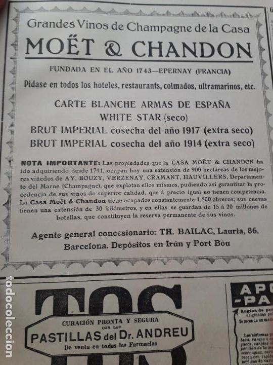 Poster collecting: MOET & CHANDON GRANDES VINOS DE CHAMPAGNE DE LA CASA BRUT IMPERIAL HOJA A&Ntilde;O 1925