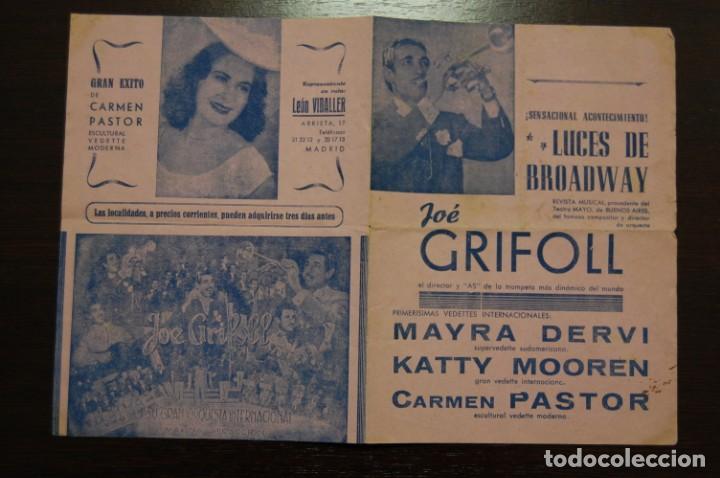 Coleccionismo de carteles: Jo&eacute; GRIFOLL, LUCES DE BROADWAY - Foto 2