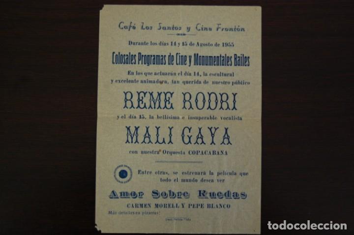 Coleccionismo de carteles: CAF&Eacute; LOS SANTOS y CINE FRONT&Oacute;N (1955) - Foto 1