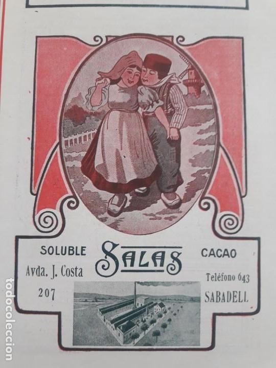 Collezionismo di affissi: SOLUBLE SALAS CACAO FABRICA EN SABADELL BARCELONA HOJA A&Ntilde;O 1920