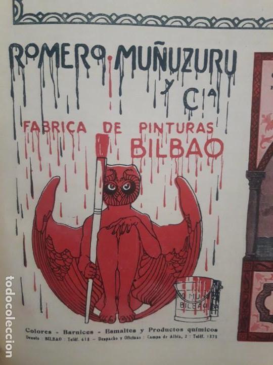 Collezionismo di affissi: FABRICA DE PINTURAS ROMERO MU&Ntilde;UZURU BILBAO HOJA A&Ntilde;O 1920