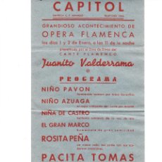 Coleccionismo de carteles: CARTEL ÓPERA FLAMENCA JUANITO VALDERRAMA AÑOS 50. Lote 187083416