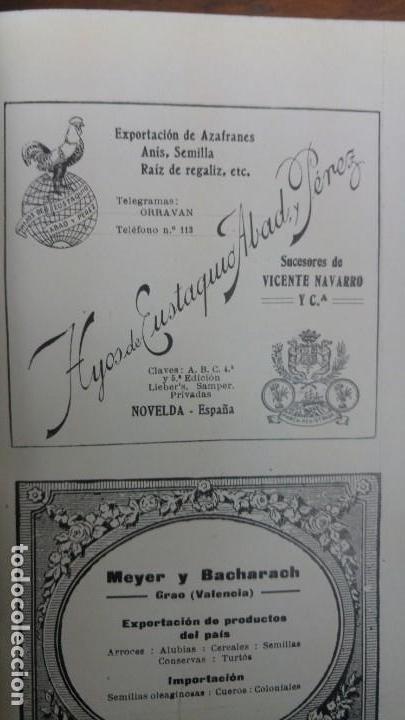Colecionismo de cartazes: HIJOS DE EUSTAQUIO ABAD Y PEREZ AZAFRANES AZAFRAN ANIS RAIZ REGALIZ NOVELDA ALICANTE HOJA A&Ntilde;O 1920