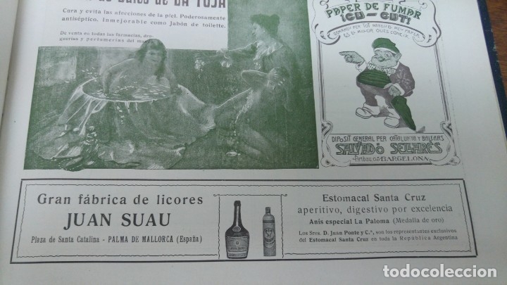 Poster collecting: FABRICA LICORES JUAN SUAU ESTOMACAL SANTA CRUZ ANIS ESPECIAL PALOMA PALMA MALLORCA HOJA A&Ntilde;O 1907