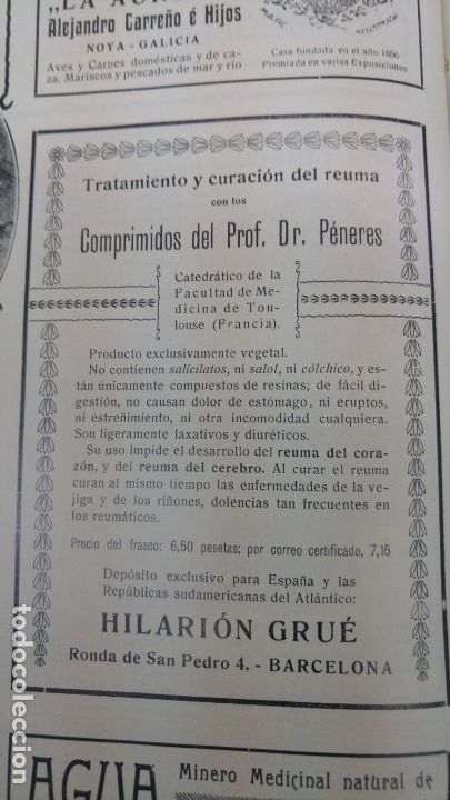 Collezionismo di affissi: COMPRIMIDOS PROFESOR DR:PENERES CURACION REUMA BARCELONA HOJA MEDICAMENTO A&Ntilde;O 1907