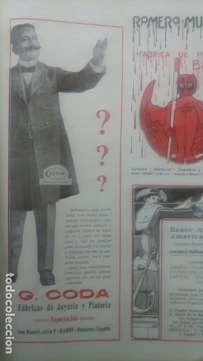 Collezionismo di affissi: FABRICAS DE JOYERIA Y PLATERIA G.CODA MAHON MENORCA BALEARES HOJA PUBLICIDAD A&Ntilde;O 1920
