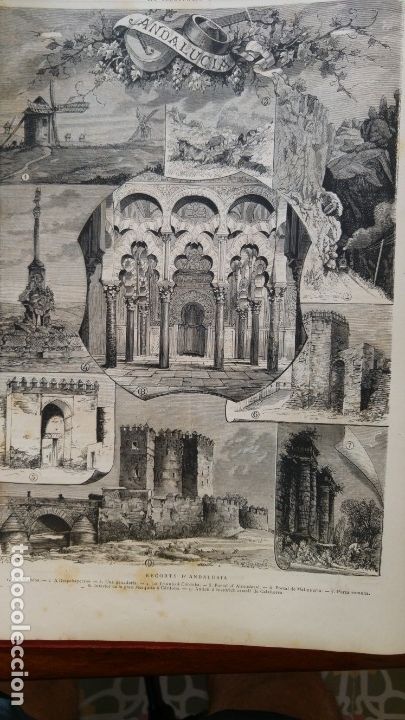 Sammeln von Plakaten: RECUERDOS DE ANDALUCIA 2 HOJAS REVISTA A&Ntilde;O 1882 CORDOBA GRANADA SIERRA NEVADA ALHAMBRA ORIGINAL