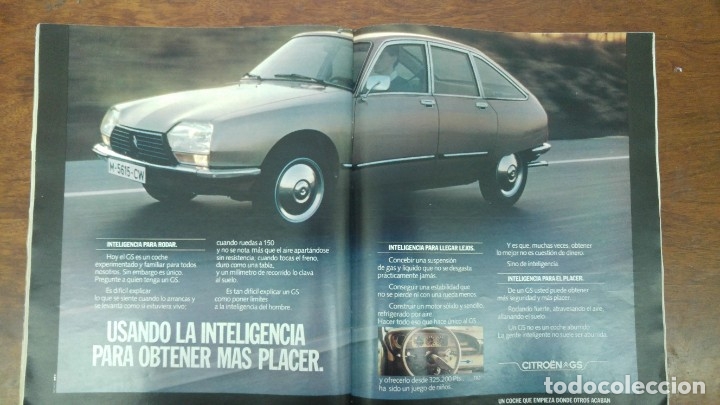 Coleccionismo de carteles: CITROEN GS USANDO LA INTELIGENCIA PARA OBTENER MAS PLACER HOJA PUBLICIDAD A&Ntilde;O 1978