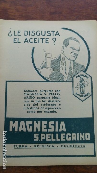 Sammeln von Plakaten: MAGNESIA S.PELLEGRINO PURGANTE HOJA PUBLICIDAD A&Ntilde;O 1932