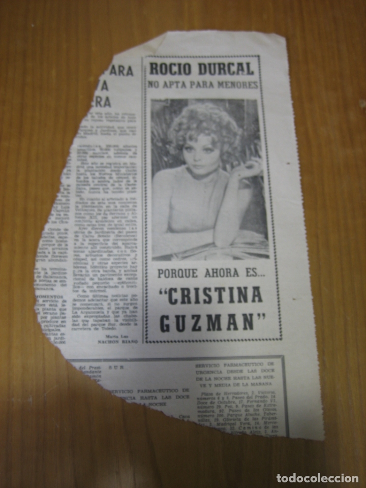 Coleccionismo de carteles: Recorte de prensa o revista . Roc&iacute;o D&uacute;rcal