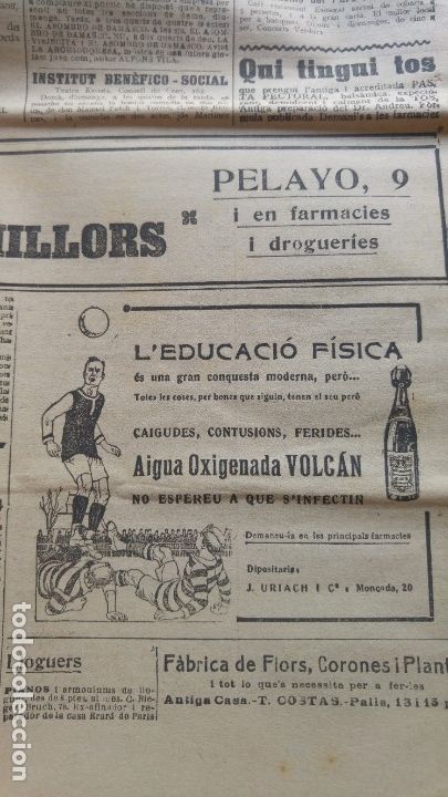 Sammeln von Plakaten: AIGUA OXIGENADA VOLCAN L'EDUCACIO FISICA CIAGUDES CONTUSIONS FERIDES ANUNCI ANY 1916