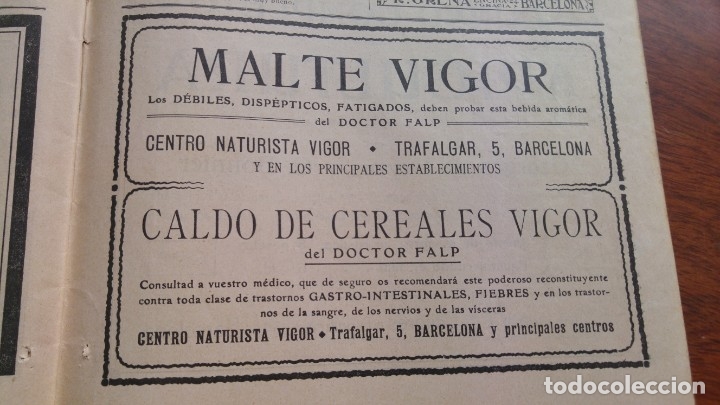 Collezionismo di affissi: MALTE VIGOR MEDICAMENTO CALDO DE CEREALES VIGOR CENTRO NATURISTA VIGOR DOCTOR FALP HOJA A&Ntilde;O 1912