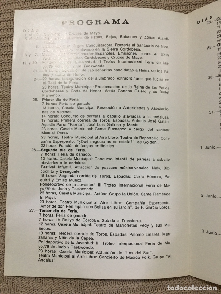 Coleccionismo de carteles: Programa feria de cordoba mayo de 1979 - Foto 2