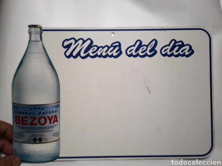 Coleccionismo de carteles: BEZOYA. AGUA MINERAL. ANTIGUA PUBLICIDAD. CARTON. MENU DEL DIA. A&Ntilde;OS 70..