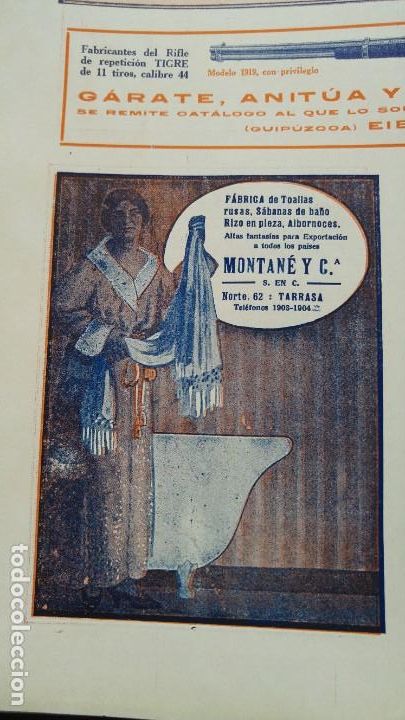 Collezionismo di affissi: FABRICA DE TOALLAS RUSAS SABANAS BA&Ntilde;O ALBORNOCES -MONTANE Y C&ordf; - TARRASA TERRASSA HOJA A&Ntilde;O 1920