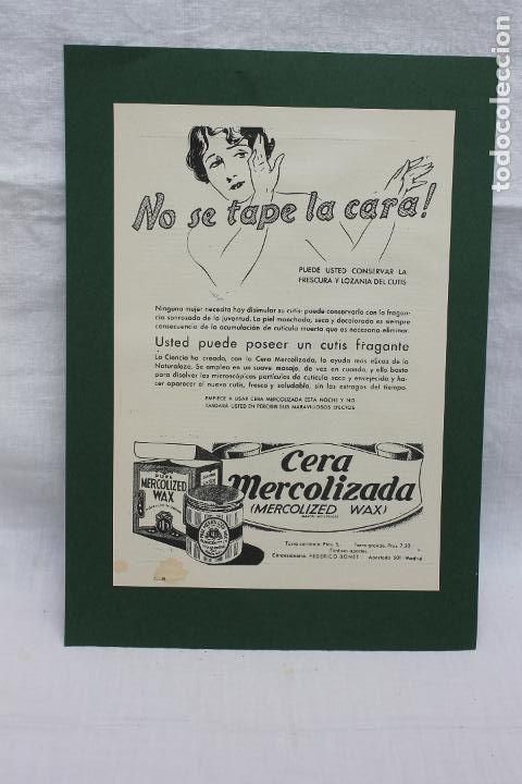 Coleccionismo de carteles: HOJA PUBLICIDAD CERA MERCOLIZADA, UN CUTIS FRAGANTE., A&Ntilde;OS 30