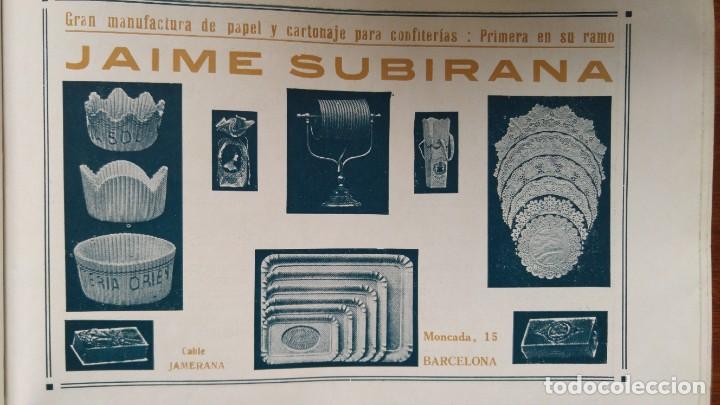 Collezionismo di affissi: MANUFACTURA PAPEL Y CARTONAJE PARA CONFITERIAS JAUME SUBIRANA BARCELONA HOJA REVISTA A&Ntilde;O 1920