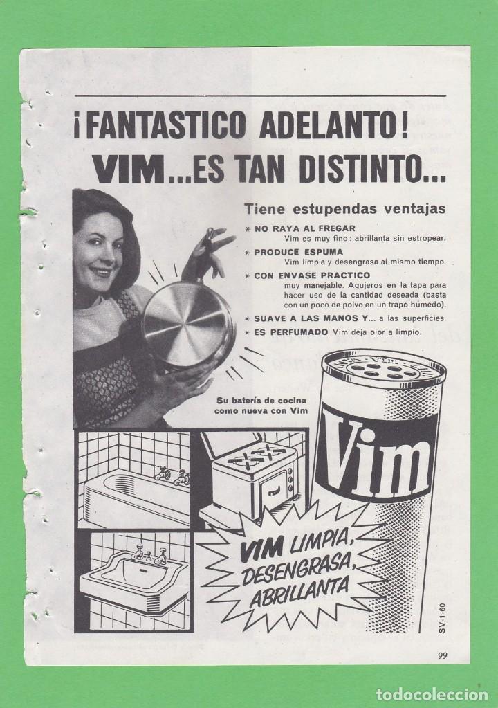 Coleccionismo de carteles: PUBLICIDAD T 1961. ANUNCIO VIM - Foto 1